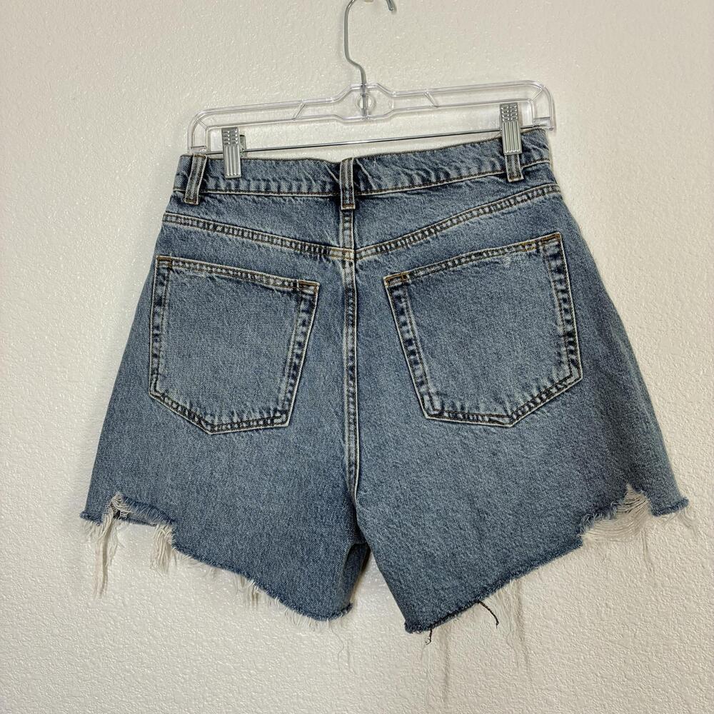 Reformation Wilder Jean Shorts Womens 27 Blue High Rise Relaxed Cut Off Denim - Picture 13 of 16
